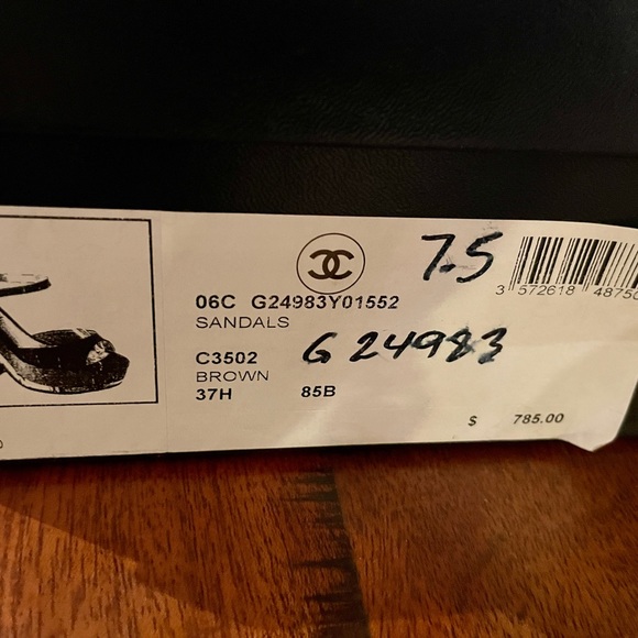 Rare CHANEL RUE CAMBON platform wedge sandals authentic heels NEW box 7 37 - Picture 7 of 8